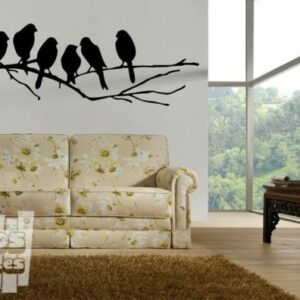 Vinilo decorativo pájaros posados en rama -vinilosymas.es