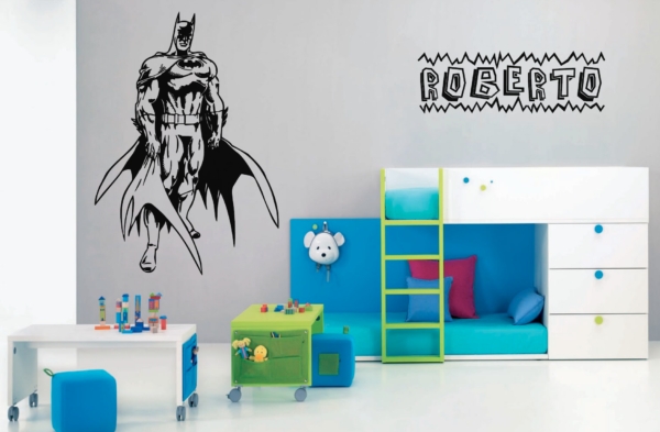 Vinilo Batman + nombre personalizado - vinilosymas.es