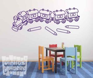 Vinilo decorativo infantil tren de juguete.