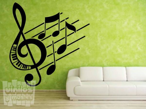 Vinilo decorativo pentagrama musica