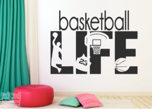 Vinilo decorativo baloncesto "basketball life"
