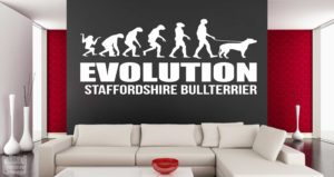 Vinilo decorativo evolution Staff "Staffordshire bullterrier"