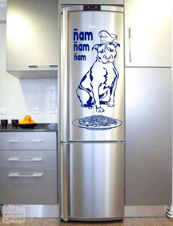 Vinilo decorativo american staffordshire ñam ñam "american stanford" "amstaff"