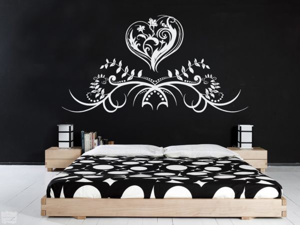 Vinilo decorativo corazón enredadera