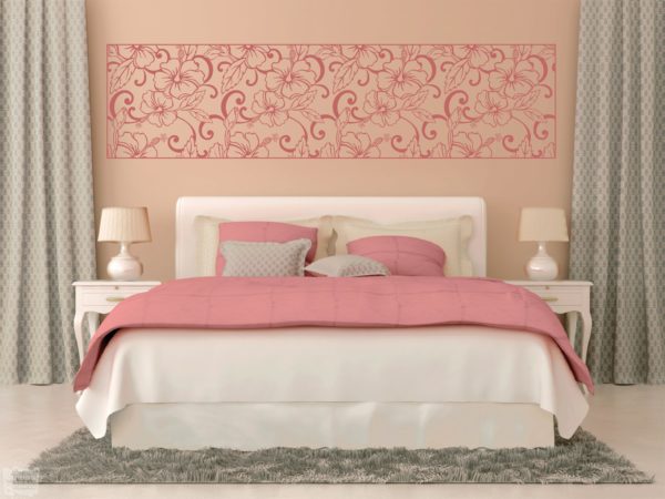 Vinilo decorativo estampado flores.