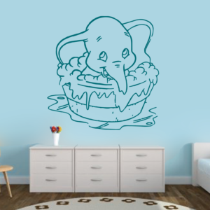 Vionilo decorativo de Dumbo baby en la bañera "disney"