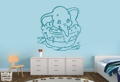 Vionilo decorativo de Dumbo baby en la bañera "disney"