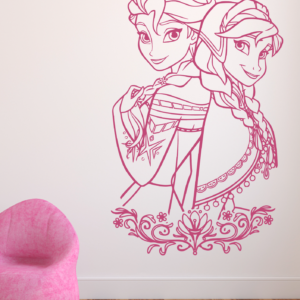 Vinilo decorativo de Frozen "Elsa y Ana"