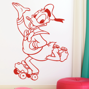 Vinilo decorativo de Donald con patines