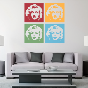 Vinilo decorativo de Marilyn Monroe "cuadros colores"