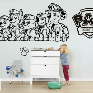 Vinilo decorativo patrulla canina + nombre personalizado