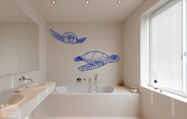 Vinilo decorativo de 2 tortugas marinas