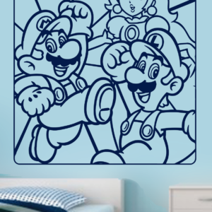 Vinilo decorativo Super mario, luigi y princesa