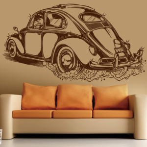 Vinilo decorativo Volkswagen escarabajo pin up