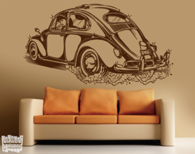 Vinilo decorativo Volkswagen escarabajo pin up