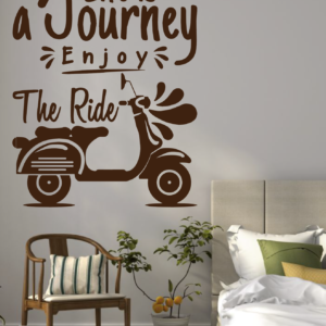 Vinilo decorativo Vespa " life a journey enjoy the ride" - "La vida es un viaje diario, disfruta del paseo"