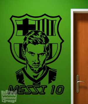 Vinilo decorativo Messi 10 + escudo Futbol Club Barcelona.