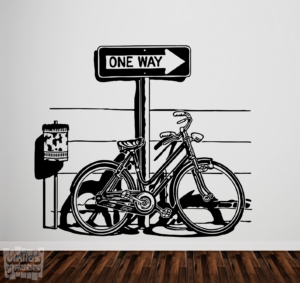 vinilo decorativo Bicicleta "one way"