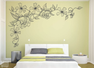 Vinilo decorativo Enredadera rosas.