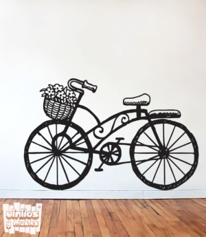 Vinilo decorativo Bicicleta vintage cesta.