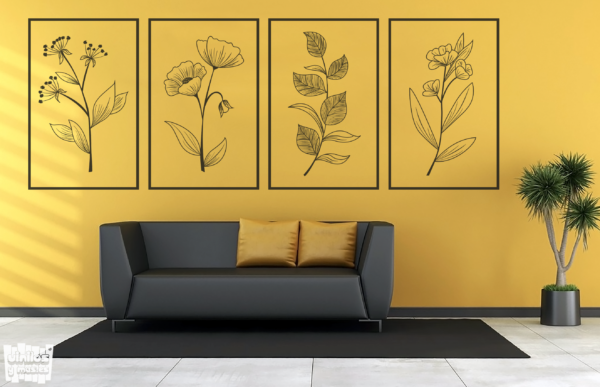 Vinilo decorativo cuadros flores.