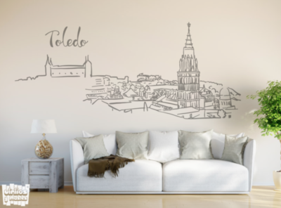 Vinilo decorativo dibujo Toledo.