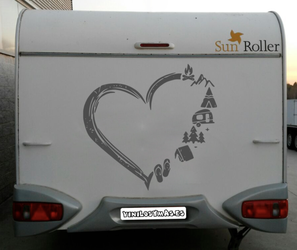 Vinilo decorativo I love camping - vinilosymas.es