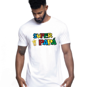 camiseta super papá "super mario" - vinilosymas.es