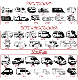 dibujos caravanas, autos y camper - vinilosymas.es