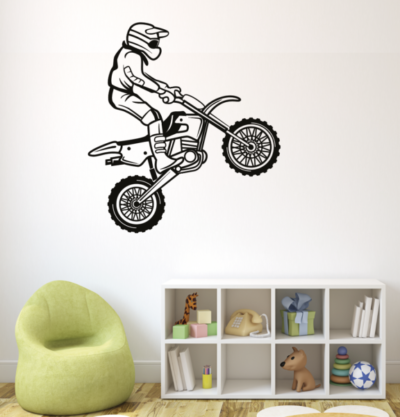 Vinilo decorativo Dibujo motocross - vinilosymas.es