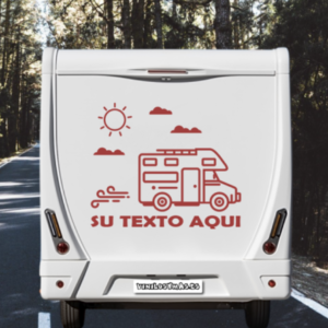 Vinilo decorativo dibujo auto viajera "personalizado" - vinilosymas.es