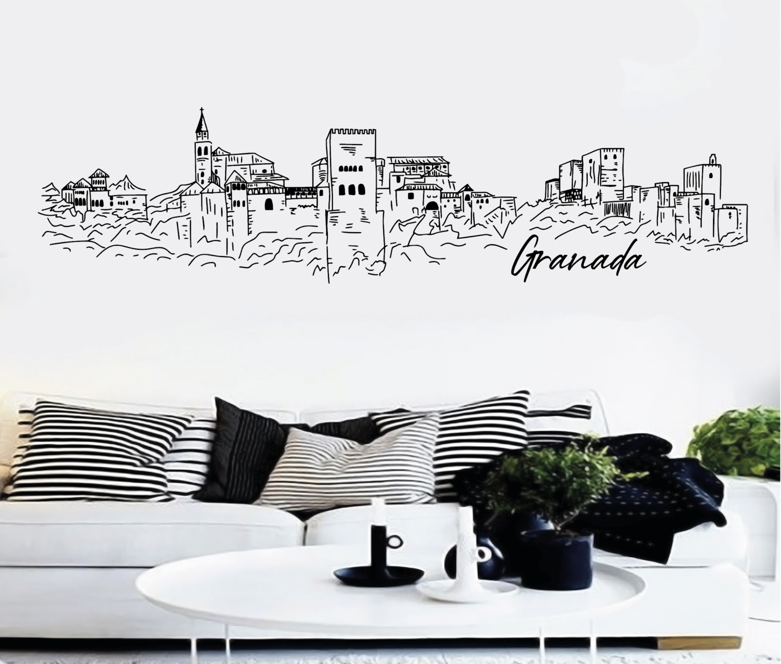 Adesivo Ovale Alhambra Granada Arcos, 80x60 Mm, Vinile Serigrafico Di Lunga Durata