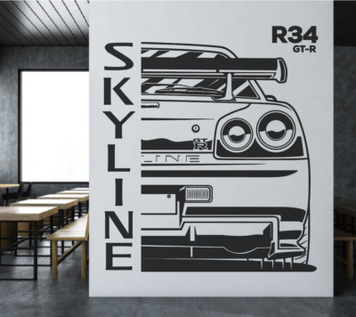 Vinilo decorativo Nissan Skyline R34 GTR.